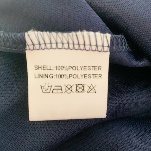 City Goddess London Embroidered Lace Midi Bardot Dip Hem Dress Formal Navy Sz 10 - Picture 14 of 15